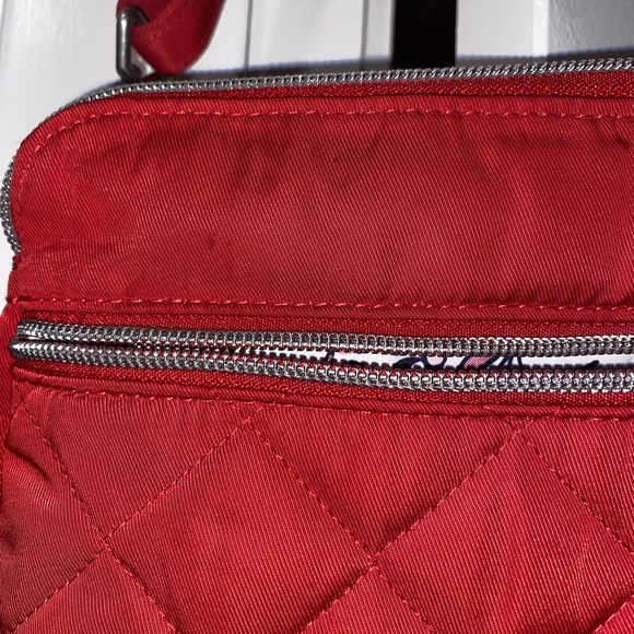 Vera Bradley Triple Compartment Crossbody bag in the color Cardinal Red. - Picture 2 of 8